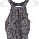 R & M Collec. Womens Size 16 Black Taupe Glitter Lace Keyhole Mermaid Gown Dress Photo 2