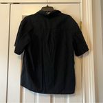 Rebecca Taylor  Black Linen Cabana Short Sleeve Button Front Shirt Size Small Photo 2