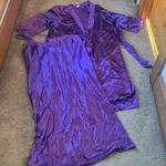 Amoureuse Purple Satin Two Piece Chemise Slip/Robe Set SIZE 4X Photo 0