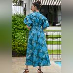 WYATT WYLDE Frances Dress Bloom 3/4 Sleeves Dress Medium Blue Photo 3