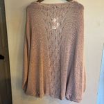 FATE. Women's Mauve Leaf Motif Open Front Knit Cardigan Sweater Size L NEW Photo 0