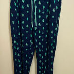 Cuddl Duds Womens Lounge Pajama Pants L Large Cactus Print Navy Blue Green Photo 0