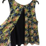 Lavish  Blue Green Floral Layered Open Front Swing Top Sleeveless Blouse Size XL Photo 9