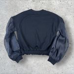 Cami NYC Cami‎ NYC Valeria Puff Mesh Sleeve Sweatshirt Top Black Sz S Photo 5