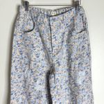 POL everyday edge pants Blue Floral Corduroy Wide Leg Distressed Elastic Waist S Photo 1