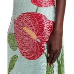 Farm Rio $450 NWOT  Blue Sequins Anthurium Flowers Slip Maxi Dress Size S Photo 4