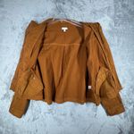 Garnet Hill  Jacket Womens Organic‎ Cotton Utility Full Zip Snap Button Brown 18 Photo 4