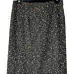 Nanette Lepore Skirt Women 12 Brown Black Tweed Velvet Trim Pencil Straight Photo 0