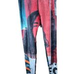 Out of Print Electric & Rose  multi-colored Graffiti Art Leggings Women Sz S Photo 3
