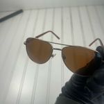 Gold Metal Aviator Sunglasses Brown Tinted Lenses – Unisex Photo 4