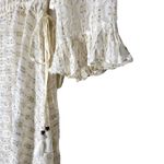 Tory Burch Jasmine Silk Blend Metallic Tie Waist Long Sleeve Dress in Ivory/Gold Photo 7