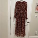 Lulus Art and Soul Burgundy Multi Print Long Sleeve High-Low Dress size Medium Photo 6