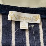 Suzanne Betro Weekend tunic blouse short lace sleeves stripes Size XLarge NWT Photo 5