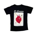El corazón heart loteria card Mexican bingo graphic tee Black Photo 0