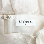 Storia  Embroidered Lace Babydoll Dress Puff Sleeve Mini Ivory Cream Size Medium Photo 8