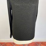 Vince  Green Stripe Boatneck Long Sleeve Photo 3