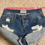 One Teaspoon  Bandits Relaxed Fit Long Rise Distressed Destroy Shorts- Size 25 Photo 4
