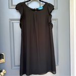 Women’s Mini black chiffon dress​ with ruffles sleeves size small Photo 1