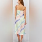 NWT DEX Mint Blue Pink Watercolor Tie Dye Midi Slip Dress Purple Photo 1