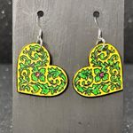 Yellow and Green Heart Earrings Photo 0