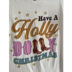 Dolly Parton‎ Womens Large Have a Holly Dolly Christmas Western Graphic Tee Glam Photo 1