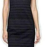 Eileen Fisher  Women's Charcoal Black Striped Ponte Square Neck Dress Size 2 Photo 0