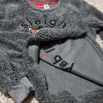 Disney  Christmas Sleigh All Day Mickey Mouse Plush Pullover Long Sleeve Top Gray Photo 4