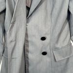 Vintage City Triangles Blazer Women’s 5 Gray Pinstripe Velvet Collar 80s 90s USA Black Size undefined Photo 3