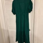 ZARA DUCK GREEN MIDI DRESS WITH FRONT TIE Size Small Photo 6