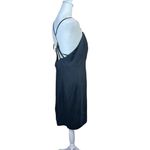 VTG Y2K Black Low Back Sheath Cocktail Dress Sleeveless Glam Midi Party Size 11 Photo 3