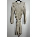 Alexis Crinkle Drop Waist Mini Dress Small Gold Party Holiday Tie Balloon Sleeve Photo 3