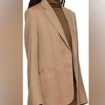 Toteme Brown Herringbone long sleeve wool blend wide lapel Blazer jacket 38 Tan Size undefined Photo 3