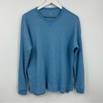 American Eagle  Outfitters Blue Boho Thermal Long Sleeve Shirt Size Medium Fall Photo 1