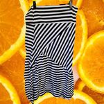 Body Central  Black and White Striped Long‎ Skirt Size XL Photo 3