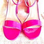 Top Moda  Women's Hot Pink Glossy Block Heels Photo 2