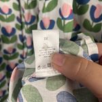 Chic Soul block print white green blue pink puff sleeve blouse size 3X Photo 3