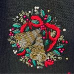 White Stag Vintage Womens Embroidered Christmas Cardigan Sweater Size S Beaded Photo 3