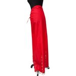 Handmade Red Beaded Coin Trim Wrap Skirt Cape OS Costume Boho Festival Sarong Size undefined Photo 1