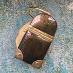 Vintage Lisette New York tortoise lacquer box handle top purse Brown Photo 4