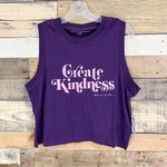 Spiritual Gangster  Create Kindness Box Crop Tank NWT Size Large Purple Photo 0