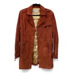 VTG Bradley Suede Leather Trench Penny Lane Boho Jacket Medium Red Photo 1