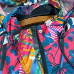 Lauren James  Anorak Colorful Floral Tropical 1/4 Zip Windbreaker Jacket Sz Small Photo 6