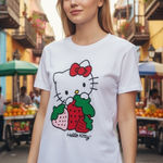 Hello Kitty  by Sanrio x Smak Parlour Strawberry Graphic T Shirt Womens XL White Photo 0