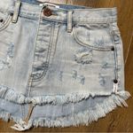 One Teaspoon One X Junkyard Denim Mini Skirt in Phoenix Size 25 Distressed Light Photo 4