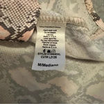 Karlie  SNAKE PRINT V NECK BLOUSE lace up blush long sleeve size M Photo 5