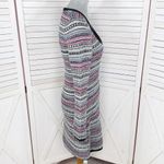 Vintage Moda International Striped Scoop Neck Sweater Dress Multicolor Medium Gray Photo 2