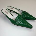 BOSS Hugo Boss Kelly Green Snip Toe Kitten Heel Mule Shoes Euro Size 36 (US 6) Photo 1