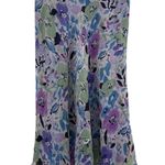 Coldwater Creek  Womens Silk Midi Skirt M Floral Fairy Purple Pastel Cottagecore Photo 0