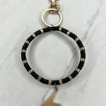 Gold Tone and Black Beaded Bracelet Lightning Charm Keychain Keyring Photo 5