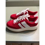 Madden Girl  Red Platform Sneakers White Stripe Lace Up Size 8.5 Photo 4